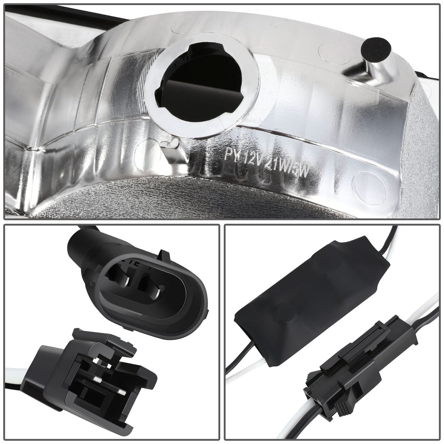 Clear Lens Amber Reflector Black Housing LED Bar Headlights 8PCS
