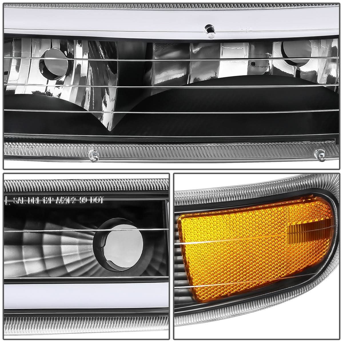 99-06 Chevrolet Silverado Tahoe Suburban LED DRL Dual C-Bar Headlights