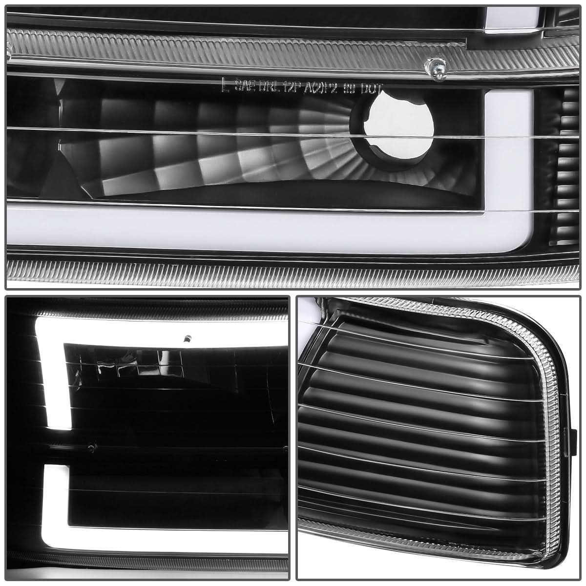 99-06 Chevrolet Silverado Tahoe Suburban LED DRL Dual C-Bar Headlights