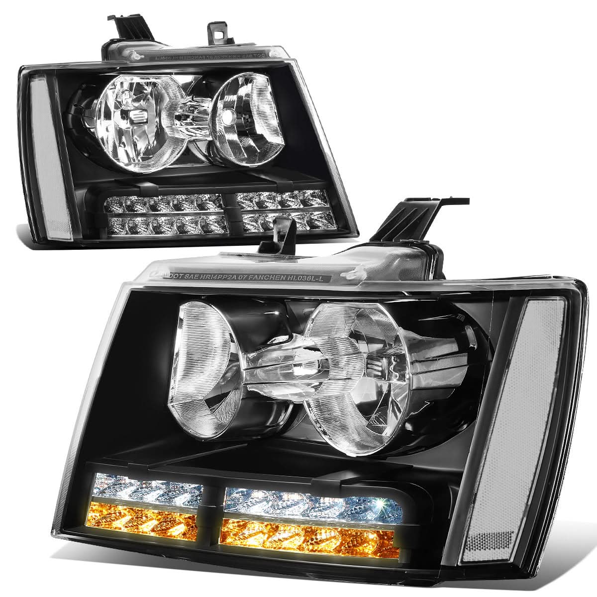 07-14 Chevrolet Tahoe/Suburban/Avalanche LED DRL Headlights Black