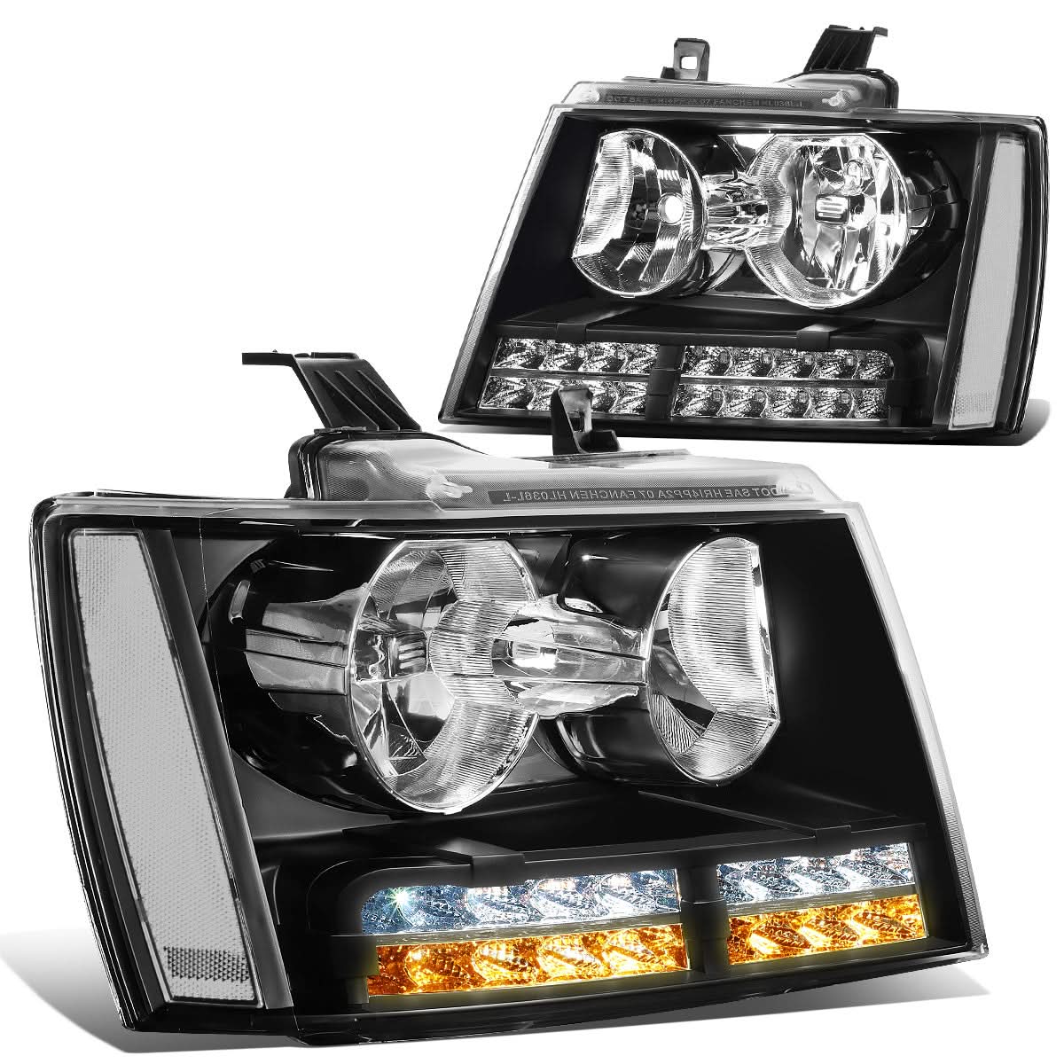 07-14 Chevrolet Tahoe/Suburban/Avalanche LED DRL Headlights Black