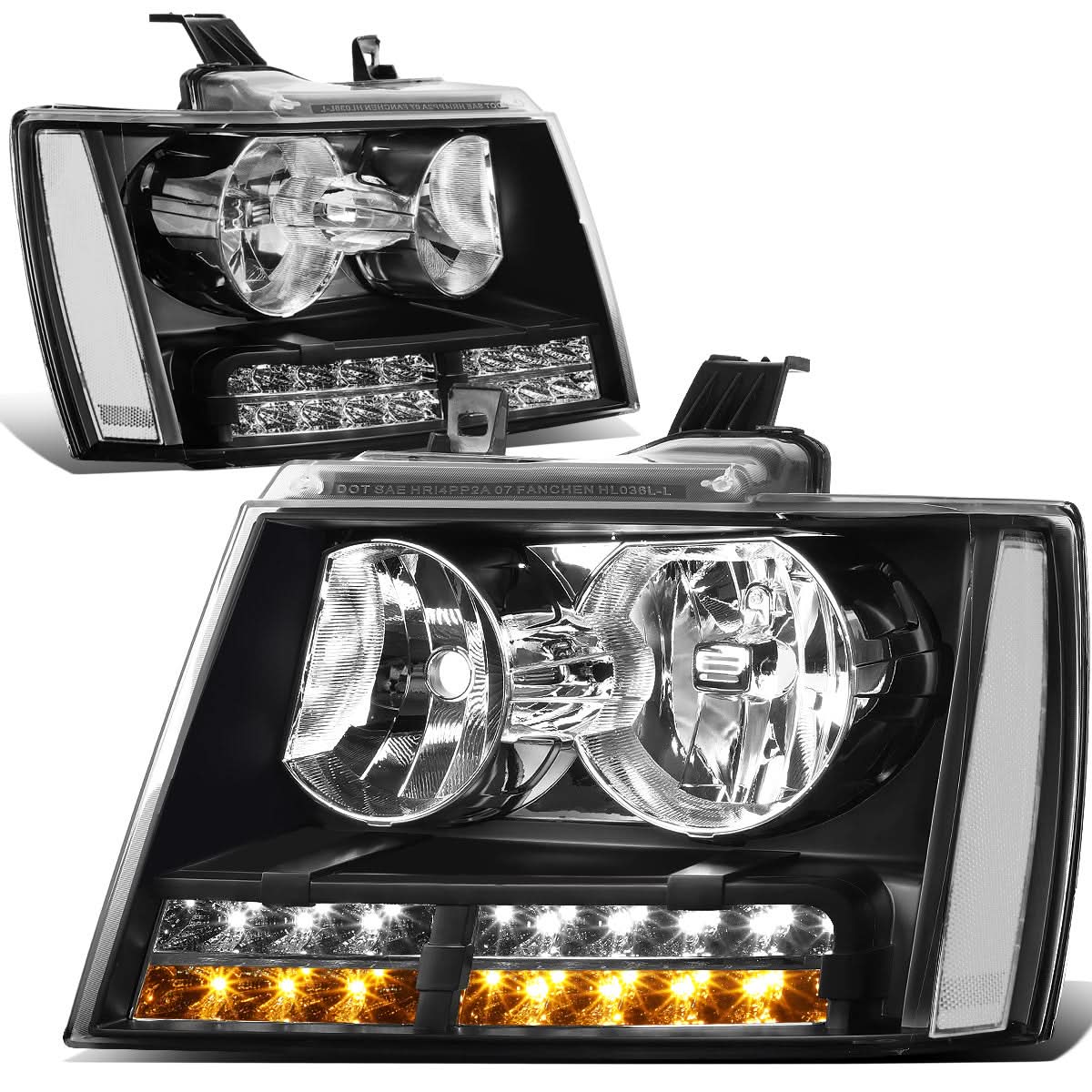07-14 Chevrolet Tahoe/Suburban/Avalanche LED DRL Headlights Black
