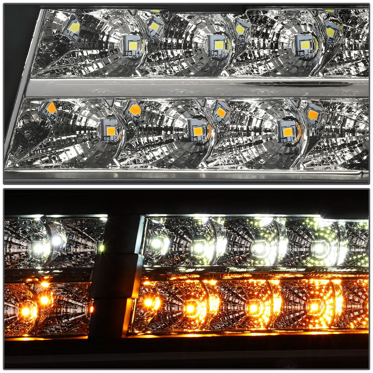 07-14 Chevrolet Tahoe/Suburban/Avalanche LED DRL Headlights Black