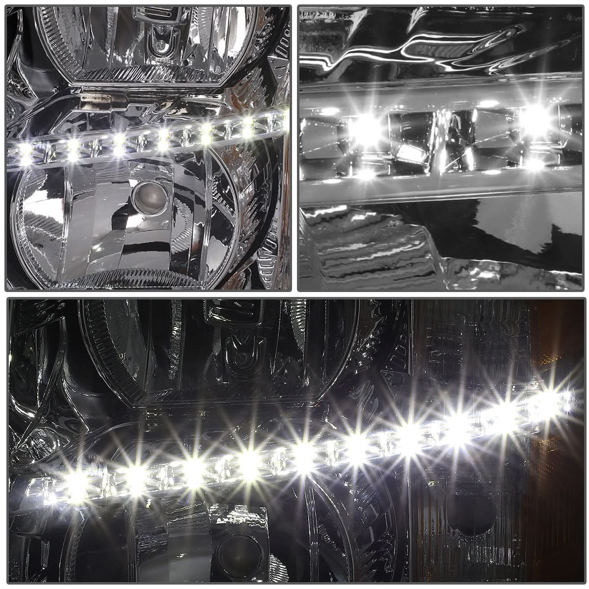 2007-2014 Chevrolet Silverado LED Reflector Headlights Chrome Housing