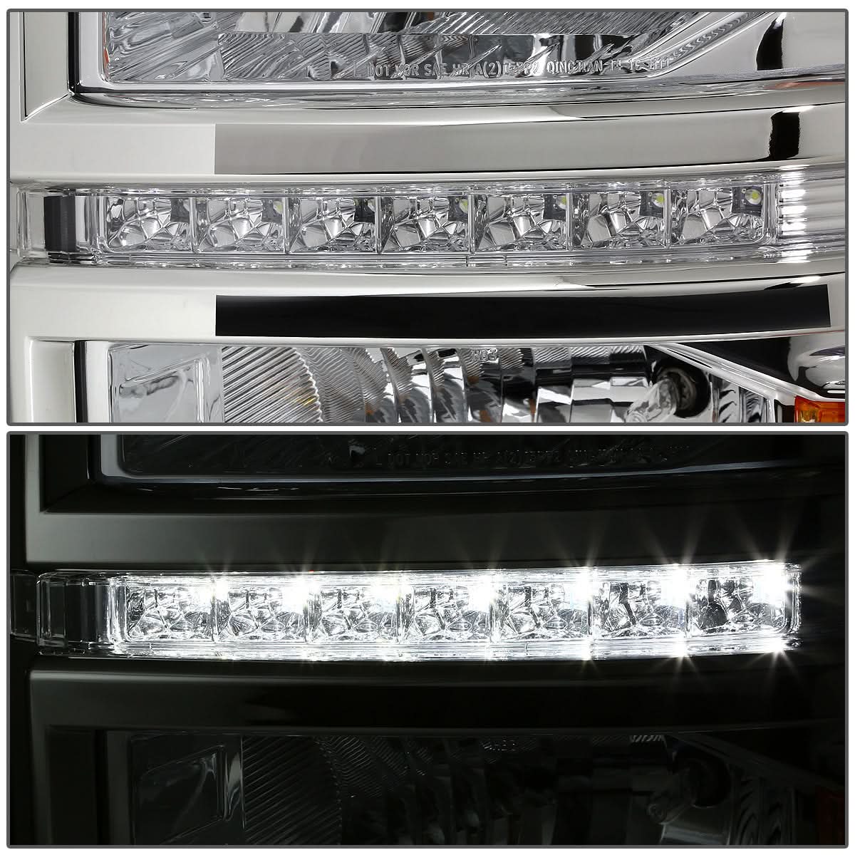 2014-2015 Chevrolet Silverado LED DRL Chrome Headlights