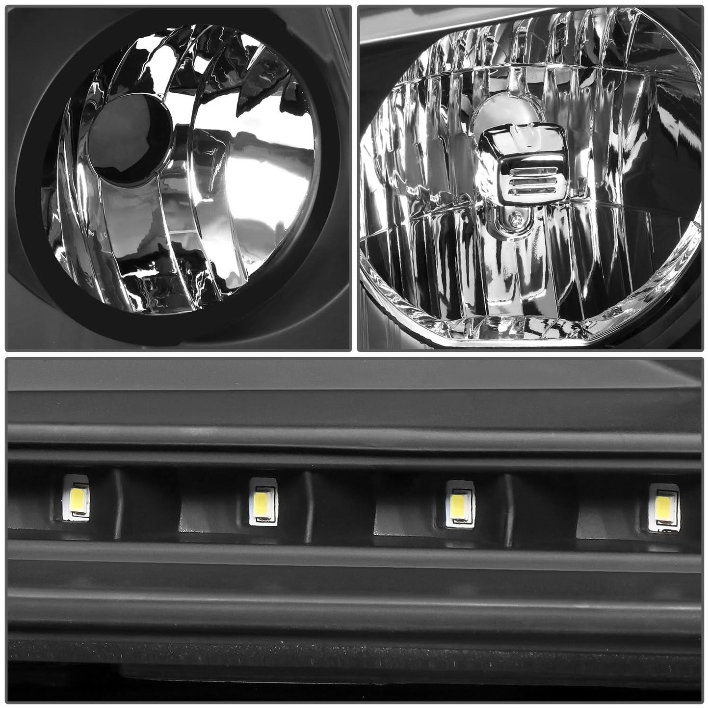 04-08 Ford F-150 / 06-08 Lincoln Mark LT LED DRL Headlights - Black