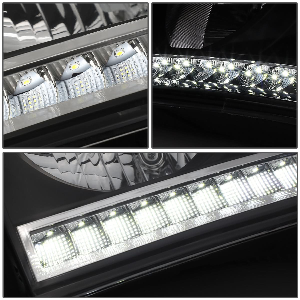 06-09 Dodge Ram LED DRL Headlights - Black Housing Amber Corner