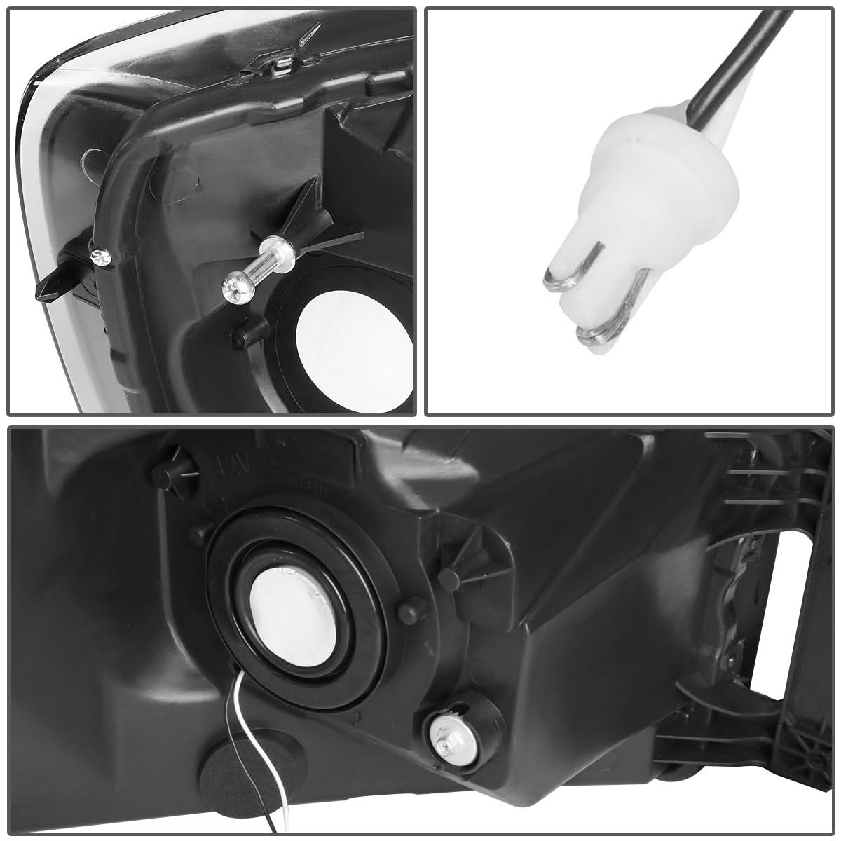 06-09 Dodge Ram LED DRL Headlights - Black Housing Amber Corner