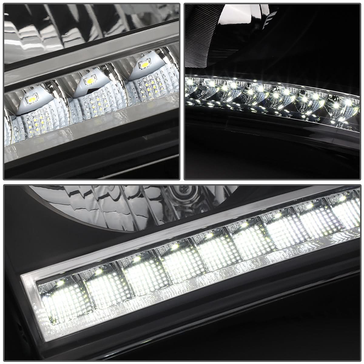 06-09 Dodge Ram LED DRL Headlights Black Housing Clear Corner
