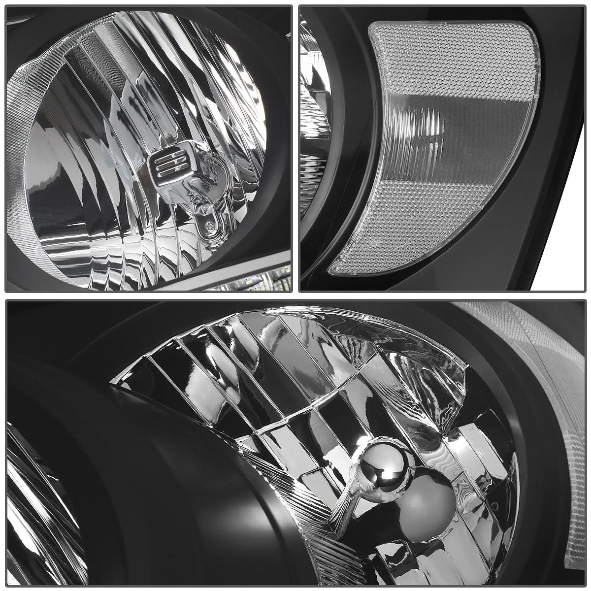 06-09 Dodge Ram LED DRL Headlights Black Housing Clear Corner