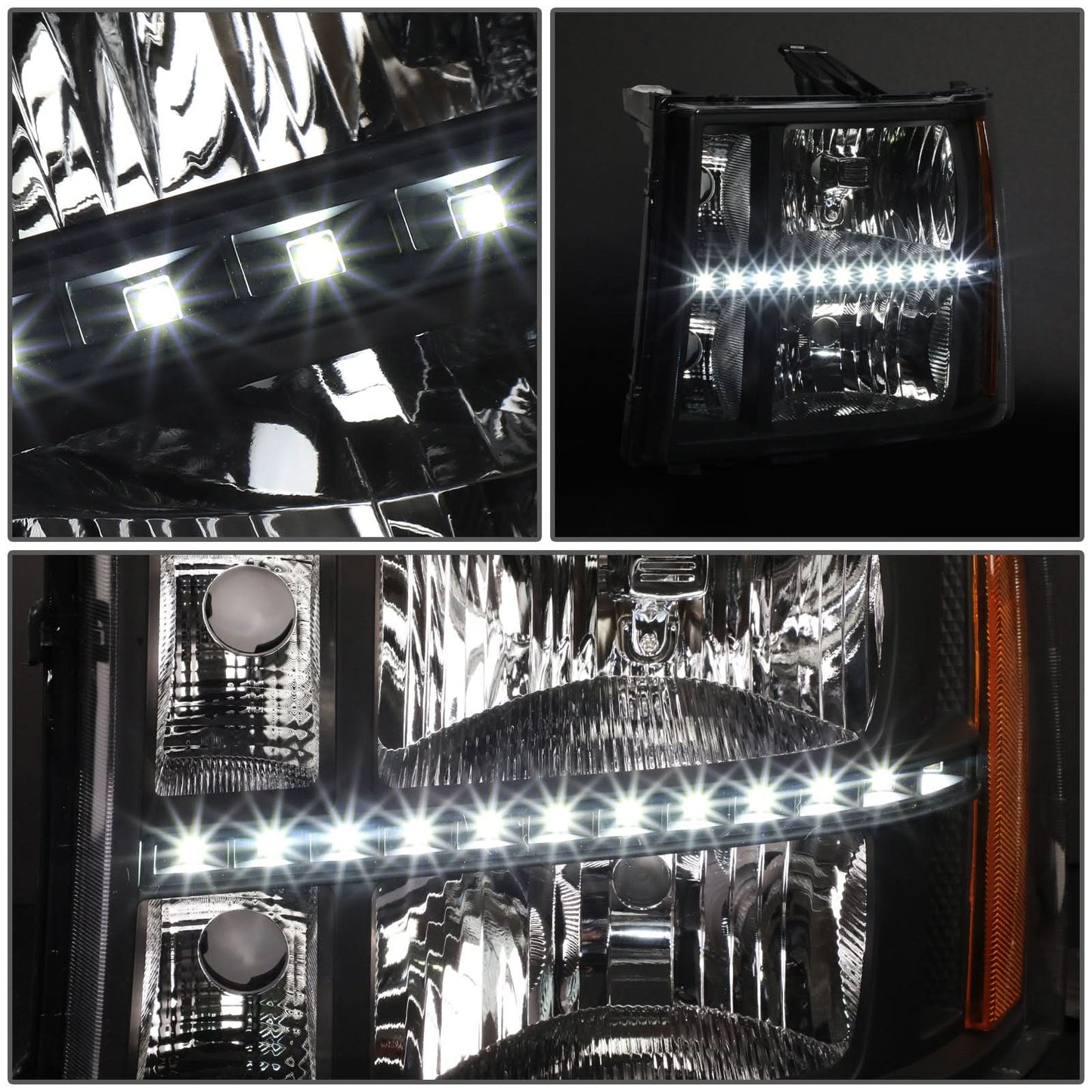 07-13 GMC Sierra 1500 / 07-14 Sierra 2500 3500 LED DRL Headlights