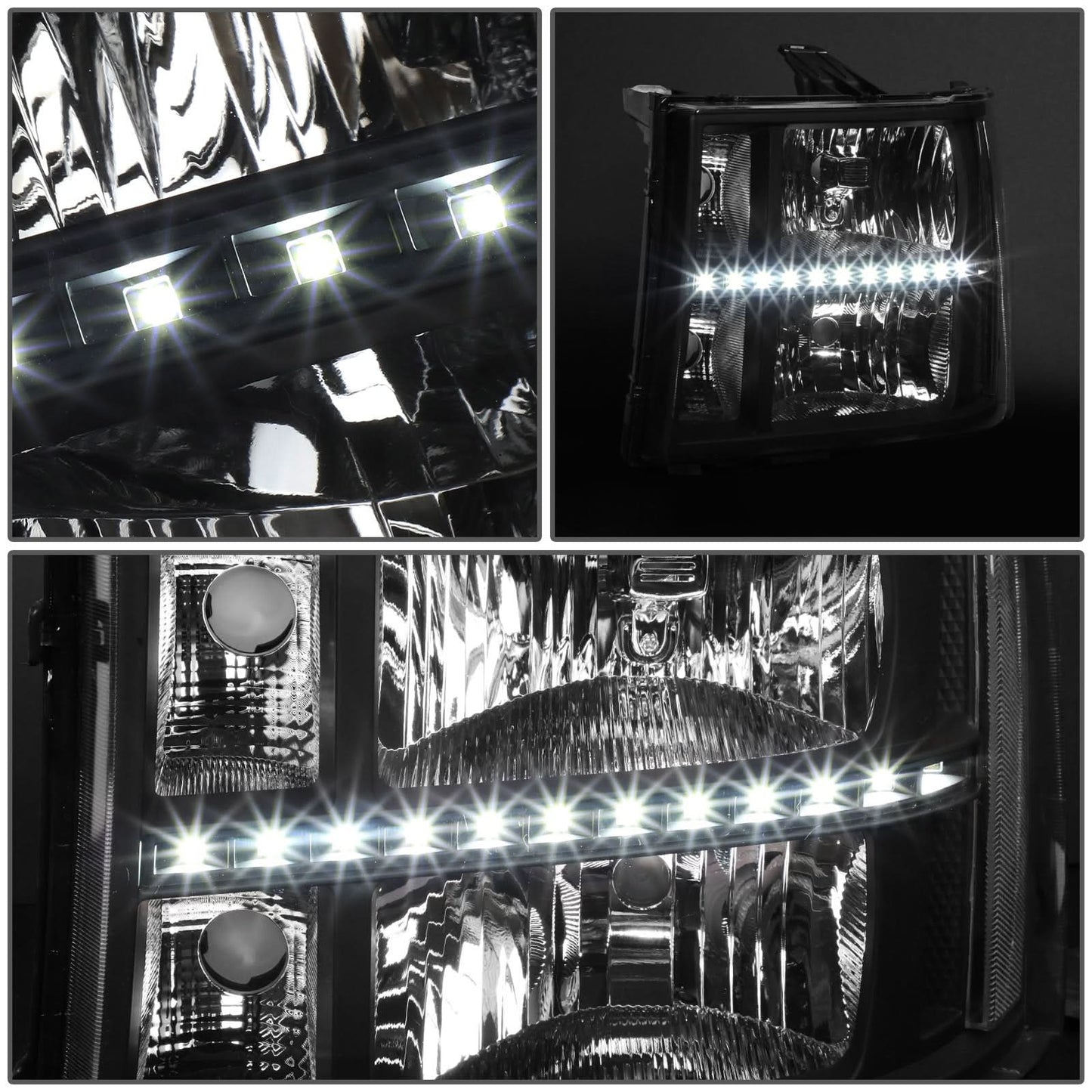 07-13 GMC Sierra 1500 / 07-14 Sierra 2500 3500 LED DRL Headlights