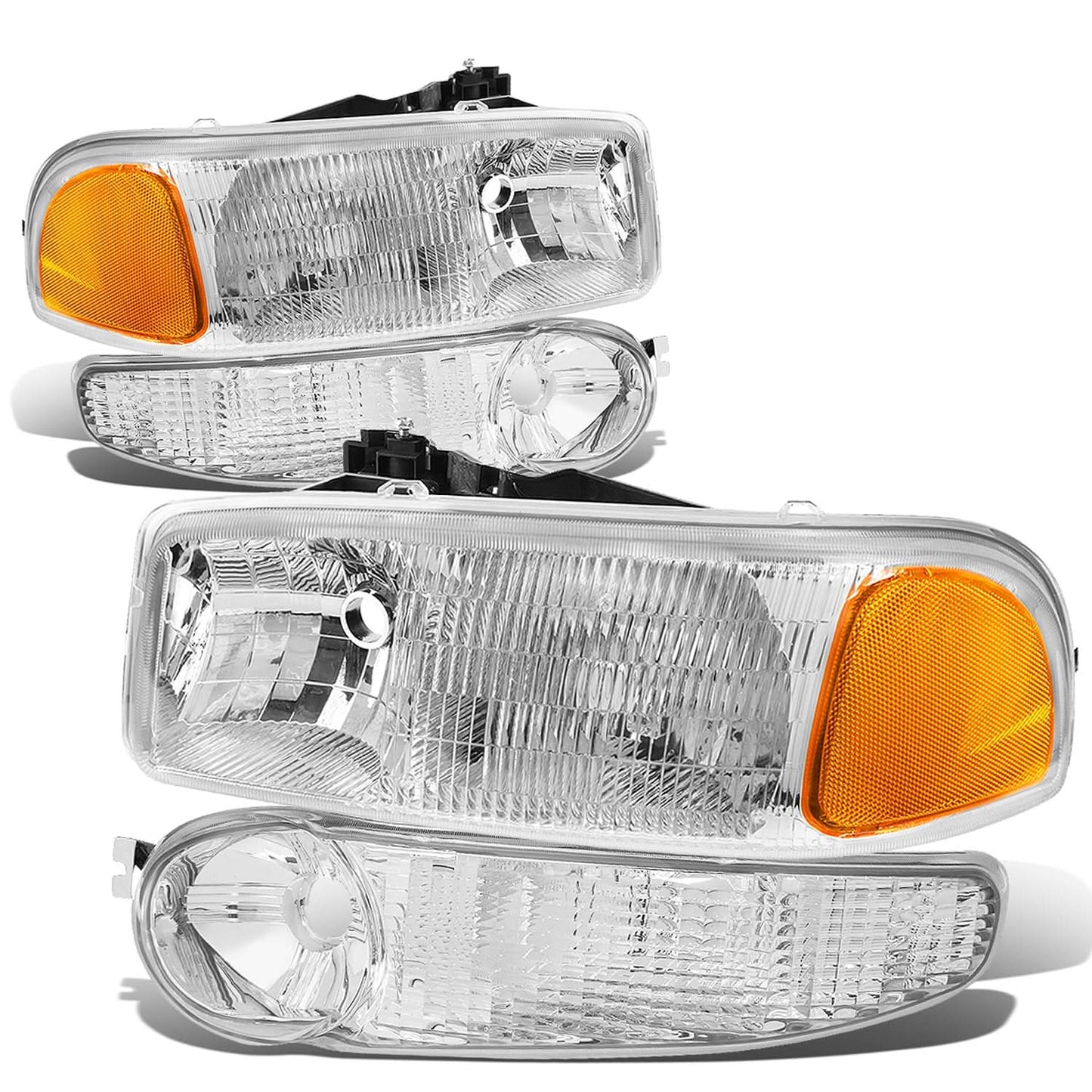 01-07 GMC Sierra/Yukon Denali OEM Style Chrome Headlights 4PC Kit