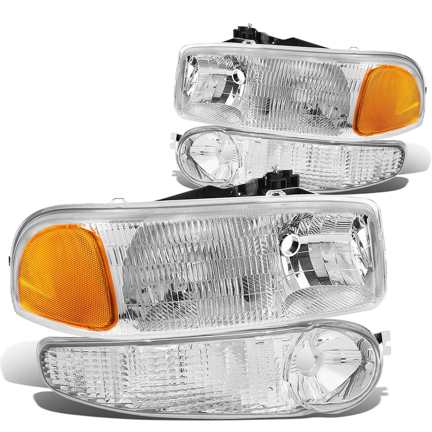 01-07 GMC Sierra/Yukon Denali OEM Style Chrome Headlights 4PC Kit