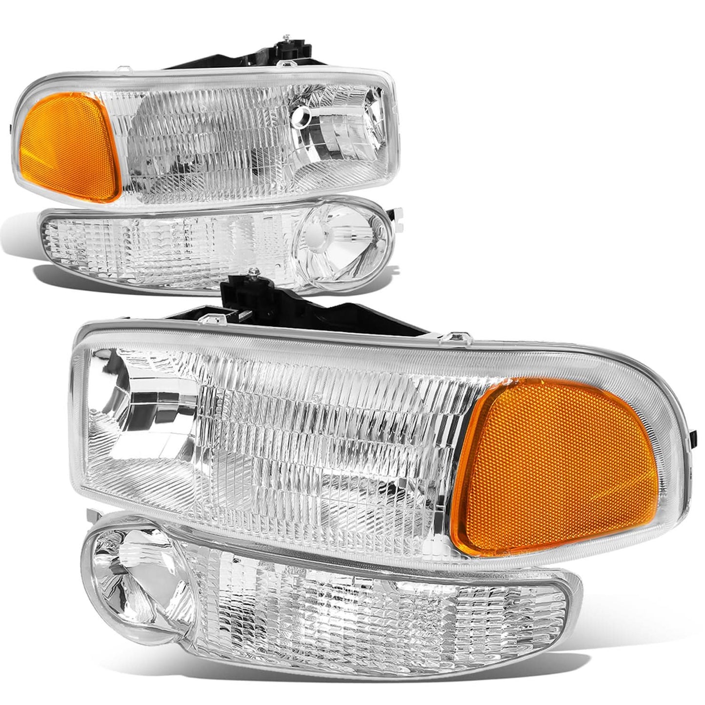01-07 GMC Sierra/Yukon Denali OEM Style Chrome Headlights 4PC Kit