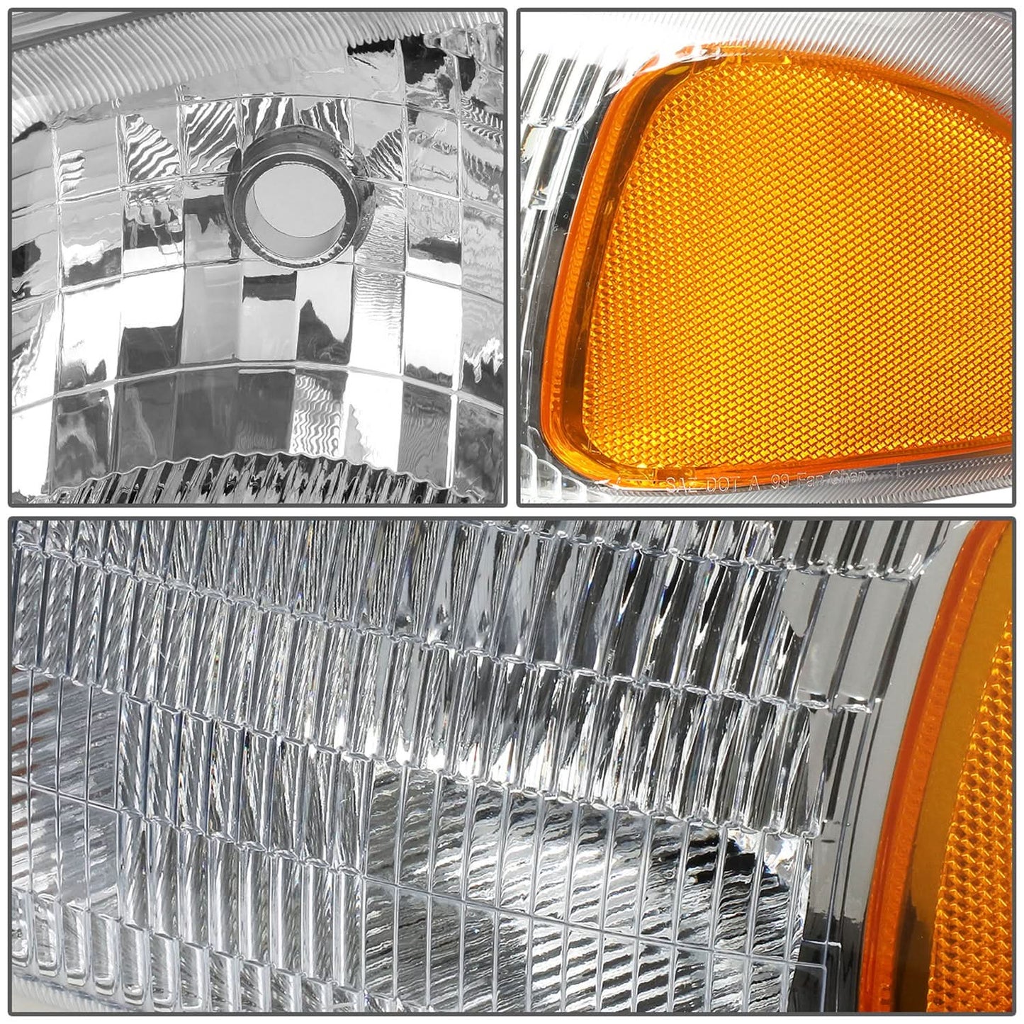 01-07 GMC Sierra/Yukon Denali OEM Style Chrome Headlights 4PC Kit