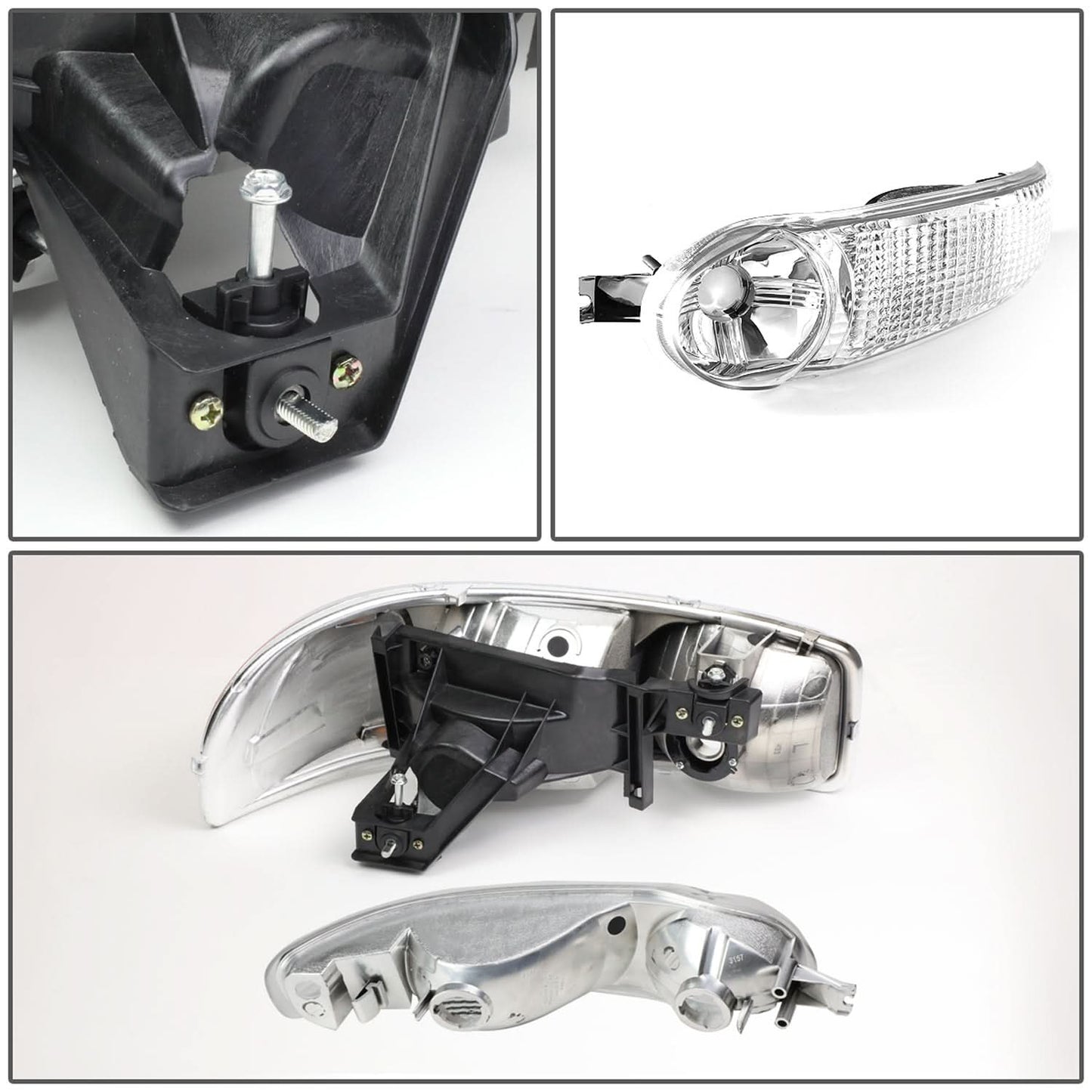 01-07 GMC Sierra/Yukon Denali OEM Style Chrome Headlights 4PC Kit