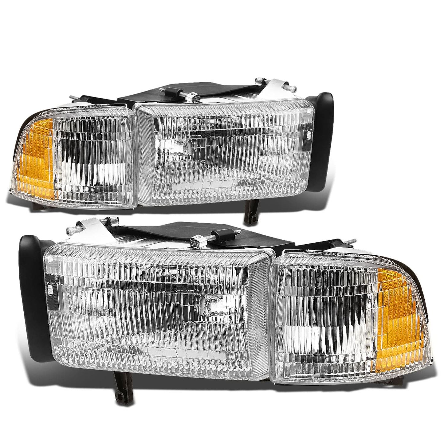 94-02 Dodge Ram OEM Style Headlights Chrome Housing 4PC Kit