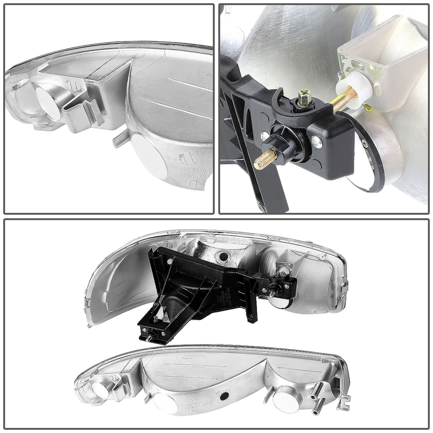 99-07 GMC Sierra OEM Style 4PC Chrome Headlights with Amber Corner