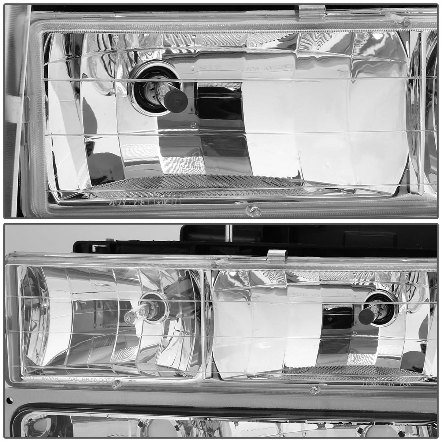 94-00 GMC C10 Chrome Housing Headlights w/ Amber Corner 8PC Kit