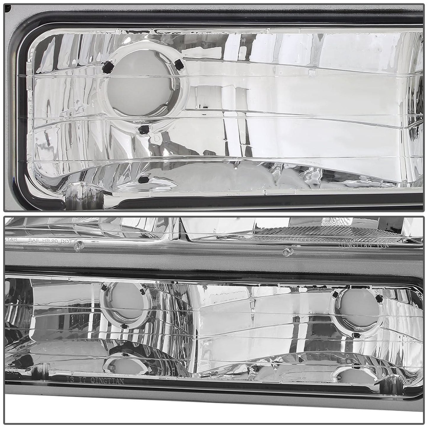 94-00 GMC C10 Chrome Housing Headlights w/ Amber Corner 8PC Kit