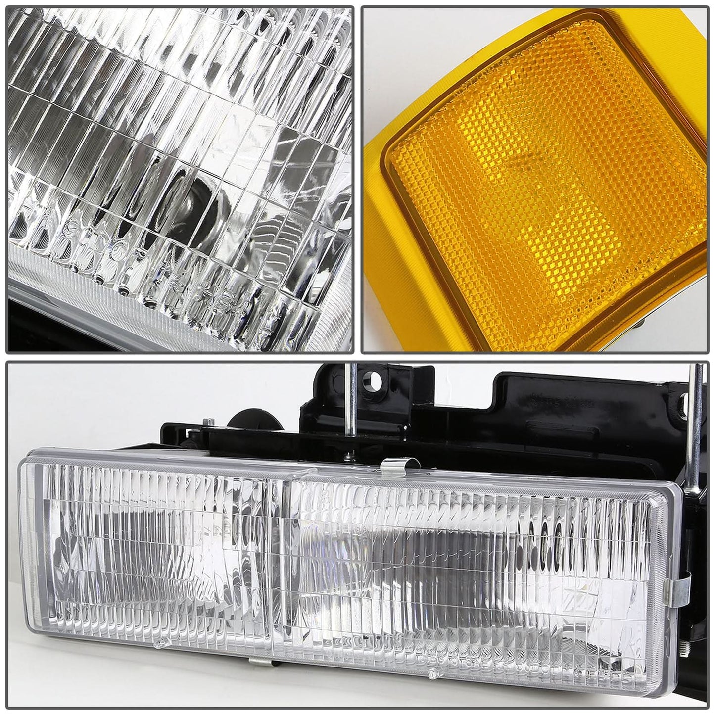 94-98 Chevrolet C10 OEM Style 8PC Headlight Set Chrome Housing