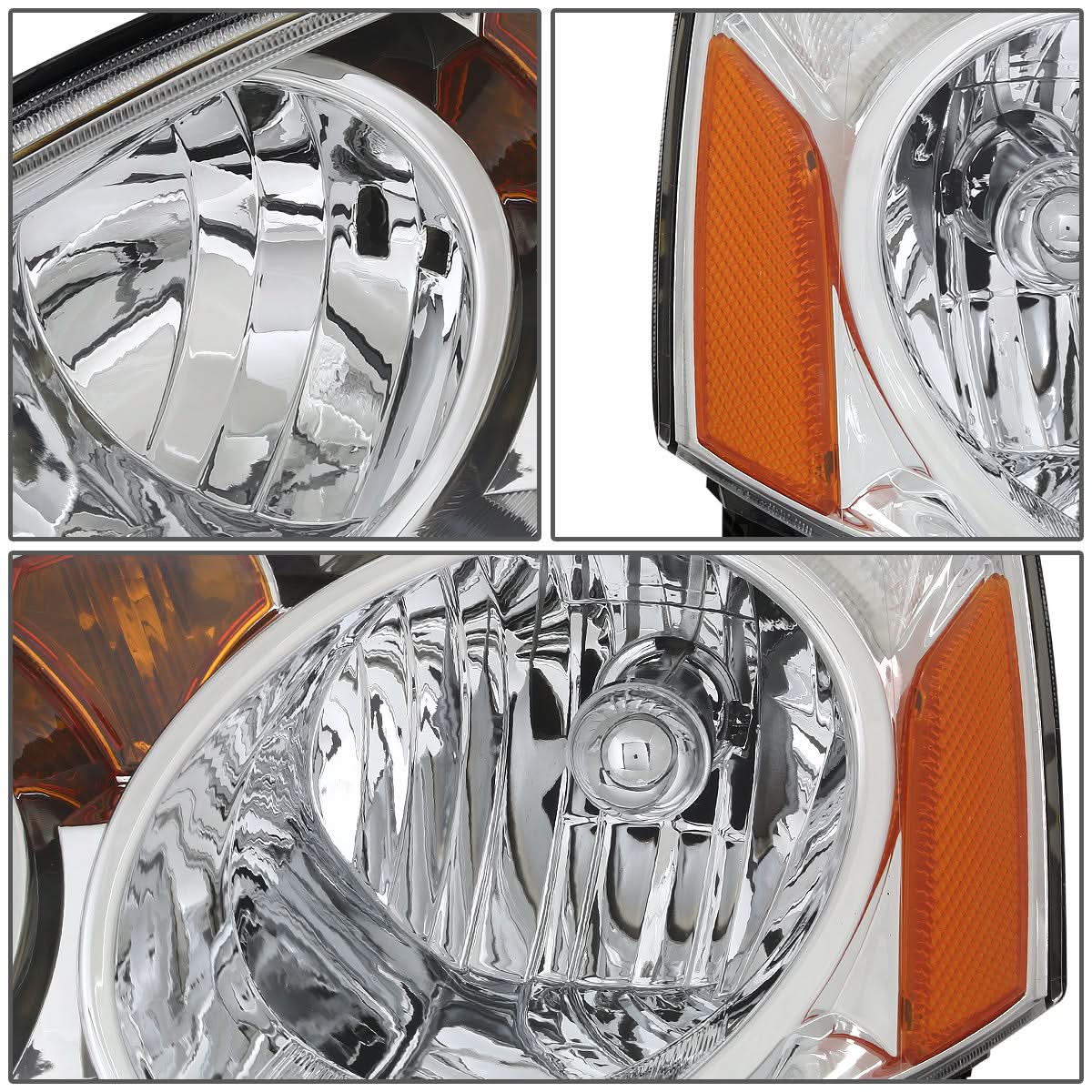 02-04 Acura RSX Chrome Housing Amber Corner Headlights