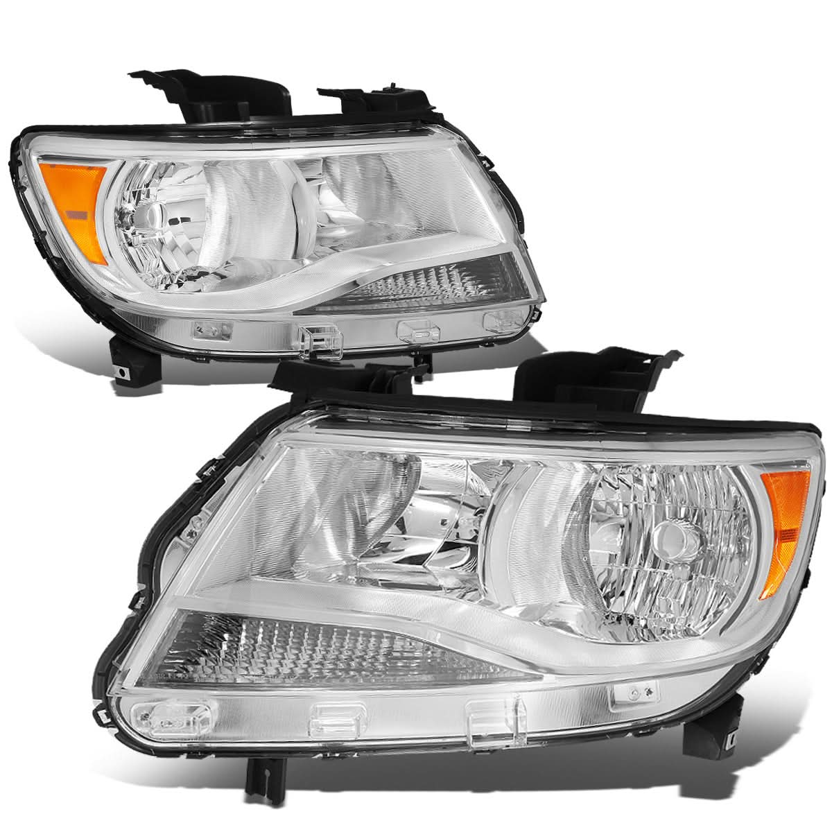 15-17 Chevrolet Colorado Chrome Housing Headlights with Amber Corner