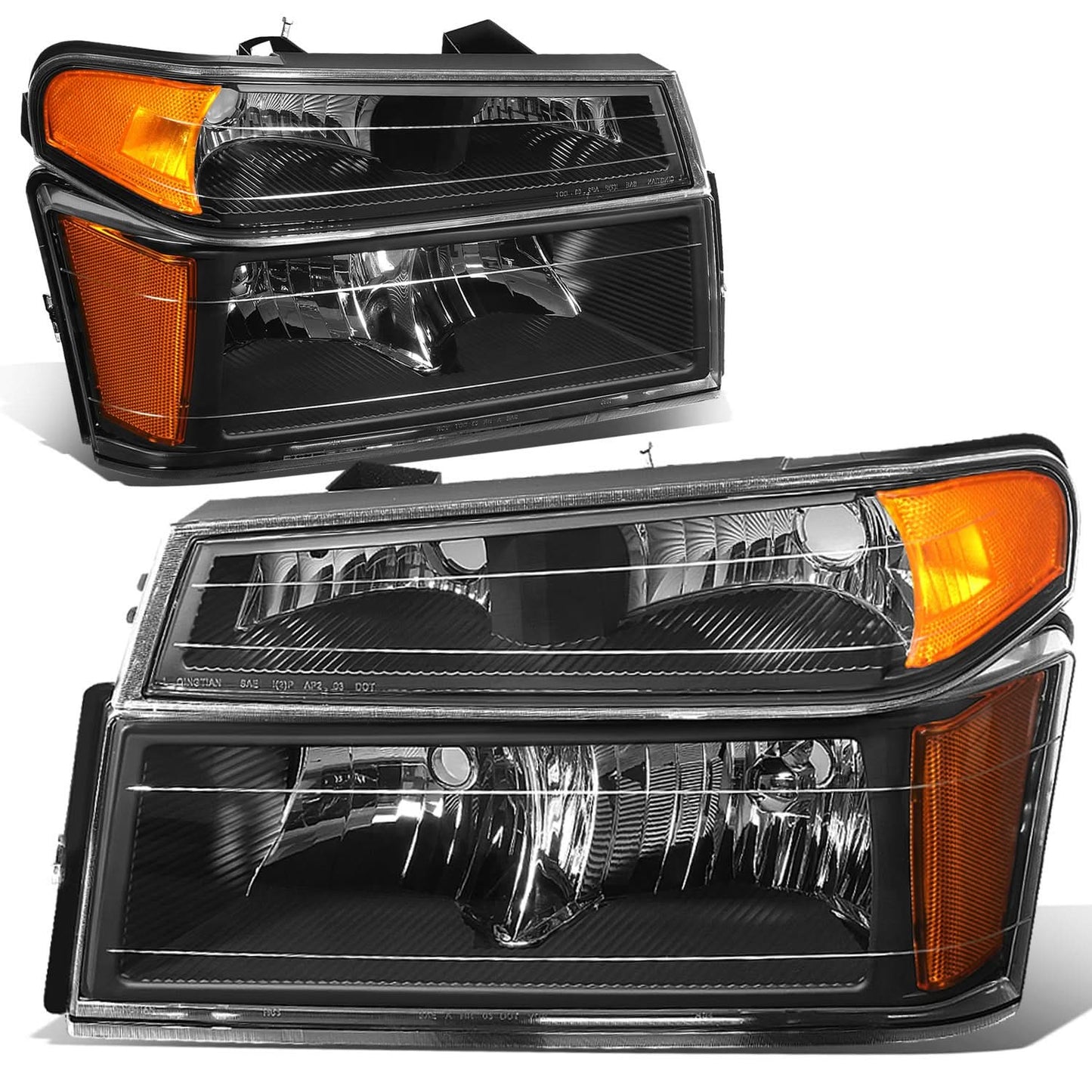 04-12 Chevrolet Colorado/Canyon Black Housing Headlights w/ Amber Corner