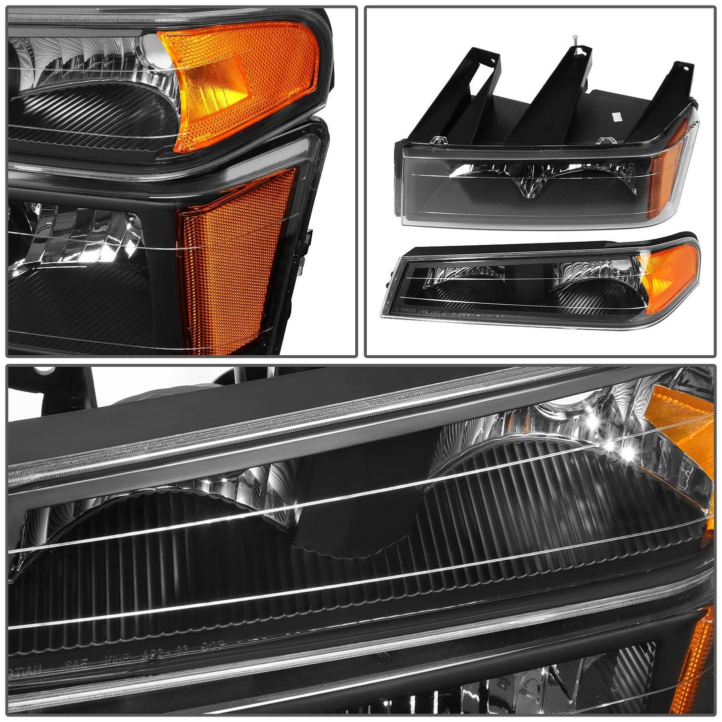 04-12 Chevrolet Colorado/Canyon Black Housing Headlights w/ Amber Corner