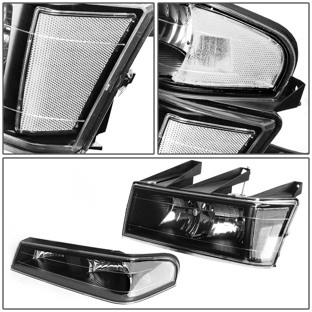 04-12 Chevrolet Colorado & GMC Canyon Black Housing Headlights 4PC Kit