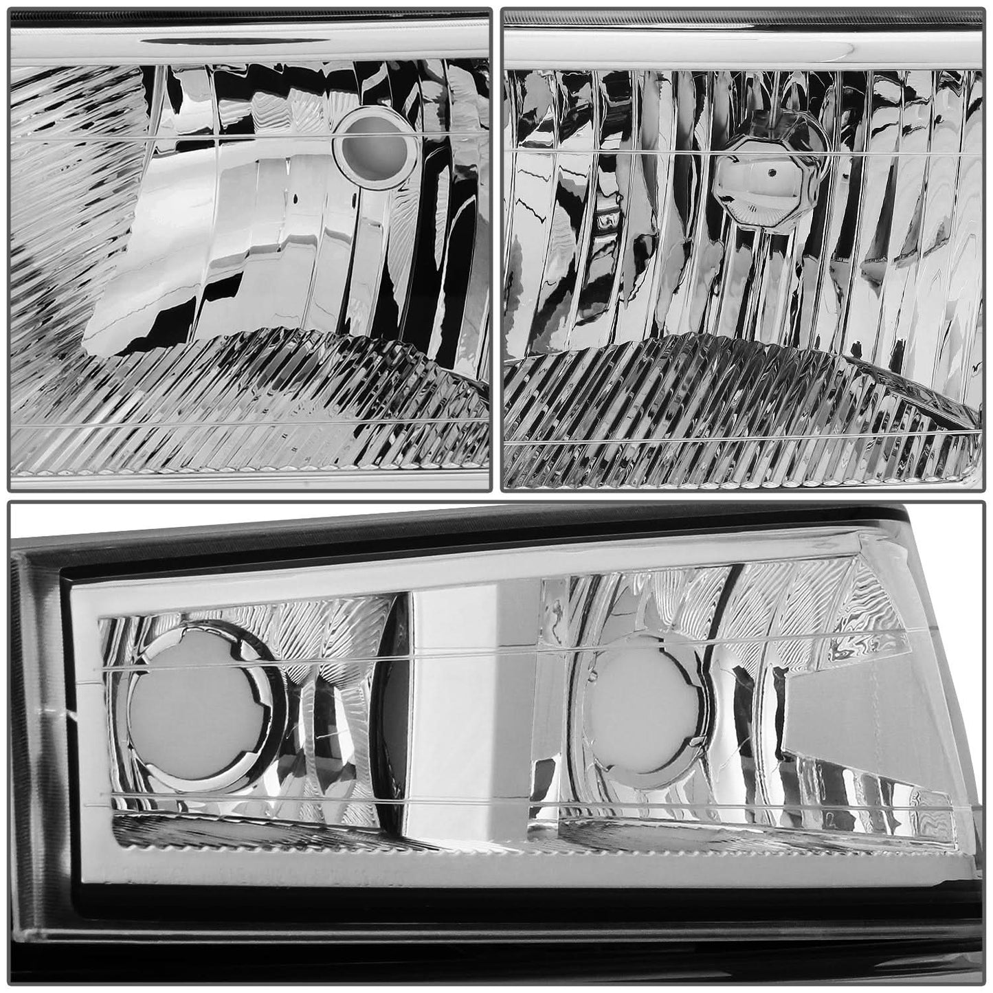 04-12 Chevrolet Colorado Chrome Housing Clear Corner Headlights 4PC