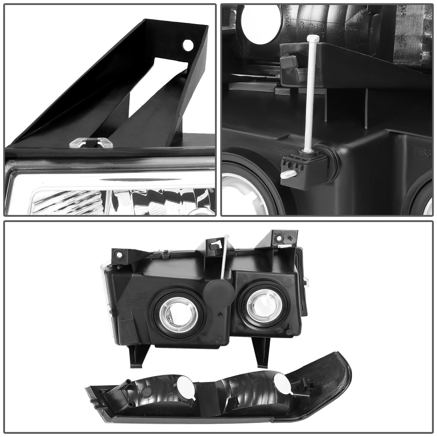 04-12 Chevrolet Colorado Chrome Housing Clear Corner Headlights 4PC