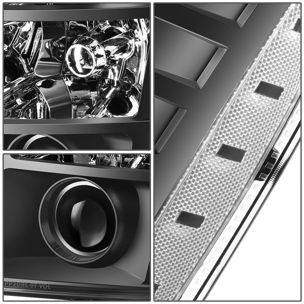 07-14 Cadillac Escalade Black Housing Clear Corner Headlights