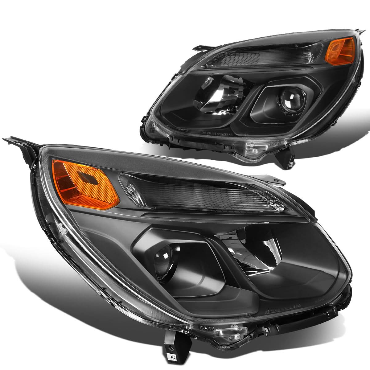 16-17 Chevrolet Equinox Projector Headlights - Black Housing Amber Corner