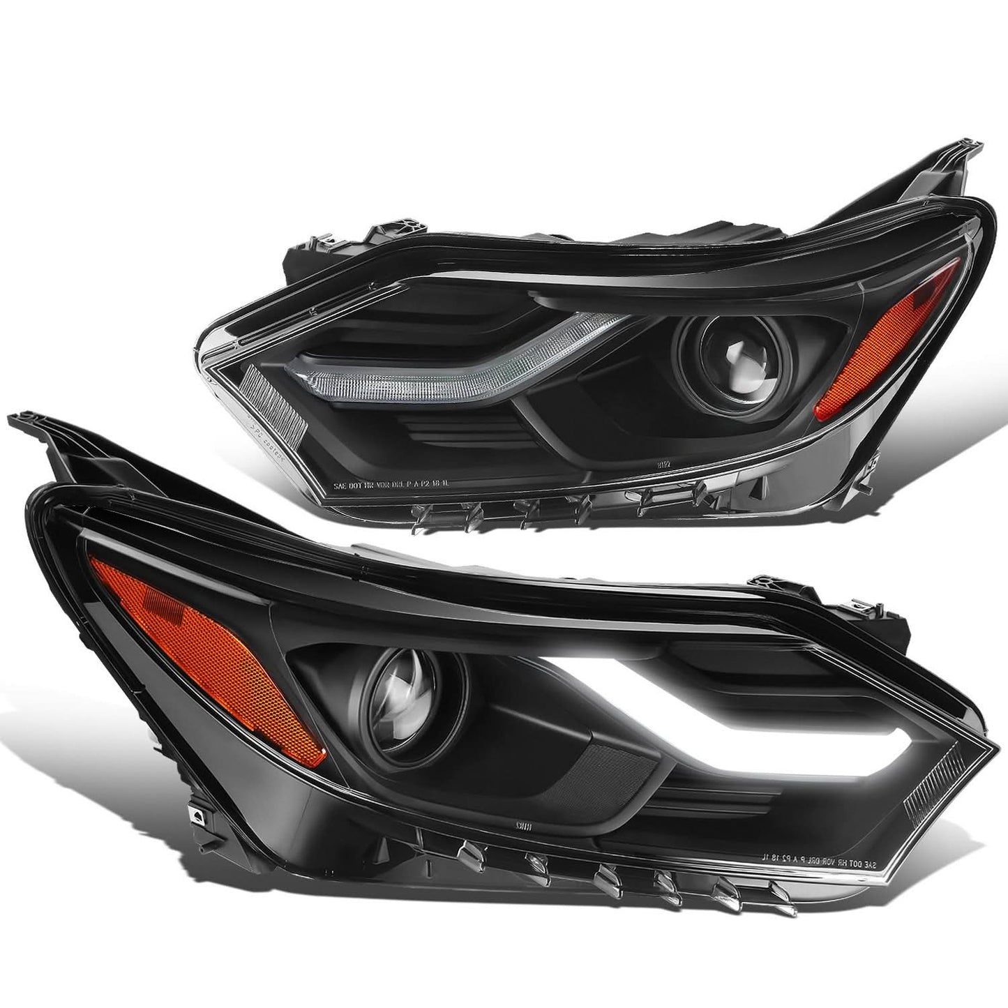 2018-2021 Chevrolet Equinox Projector LED DRL Headlights Black Housing
