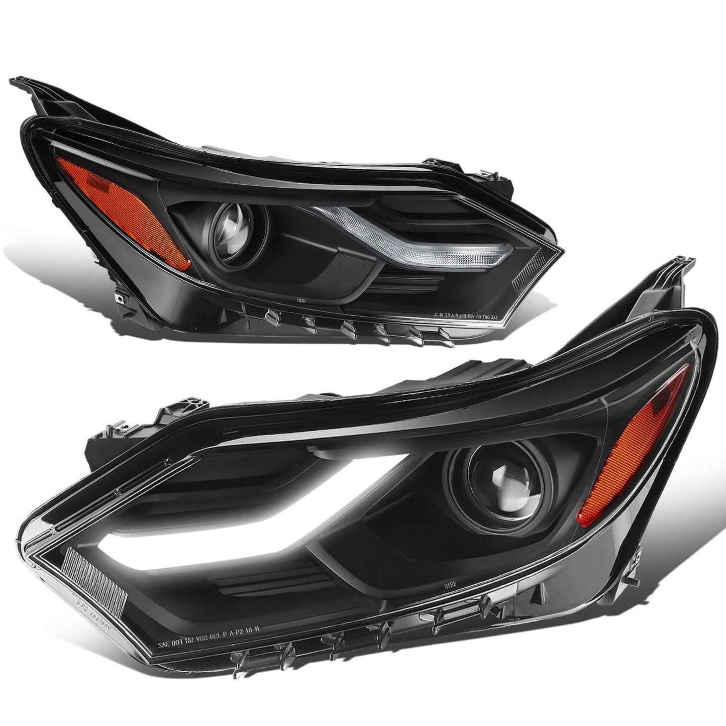 2018-2021 Chevrolet Equinox Projector LED DRL Headlights Black Housing