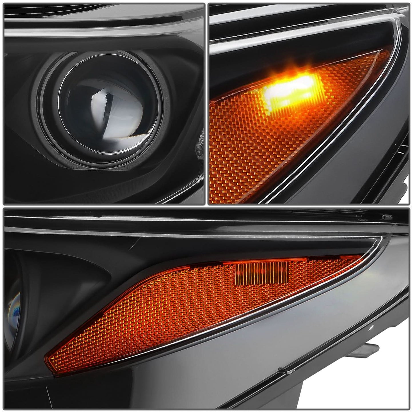 2018-2021 Chevrolet Equinox Projector LED DRL Headlights Black Housing