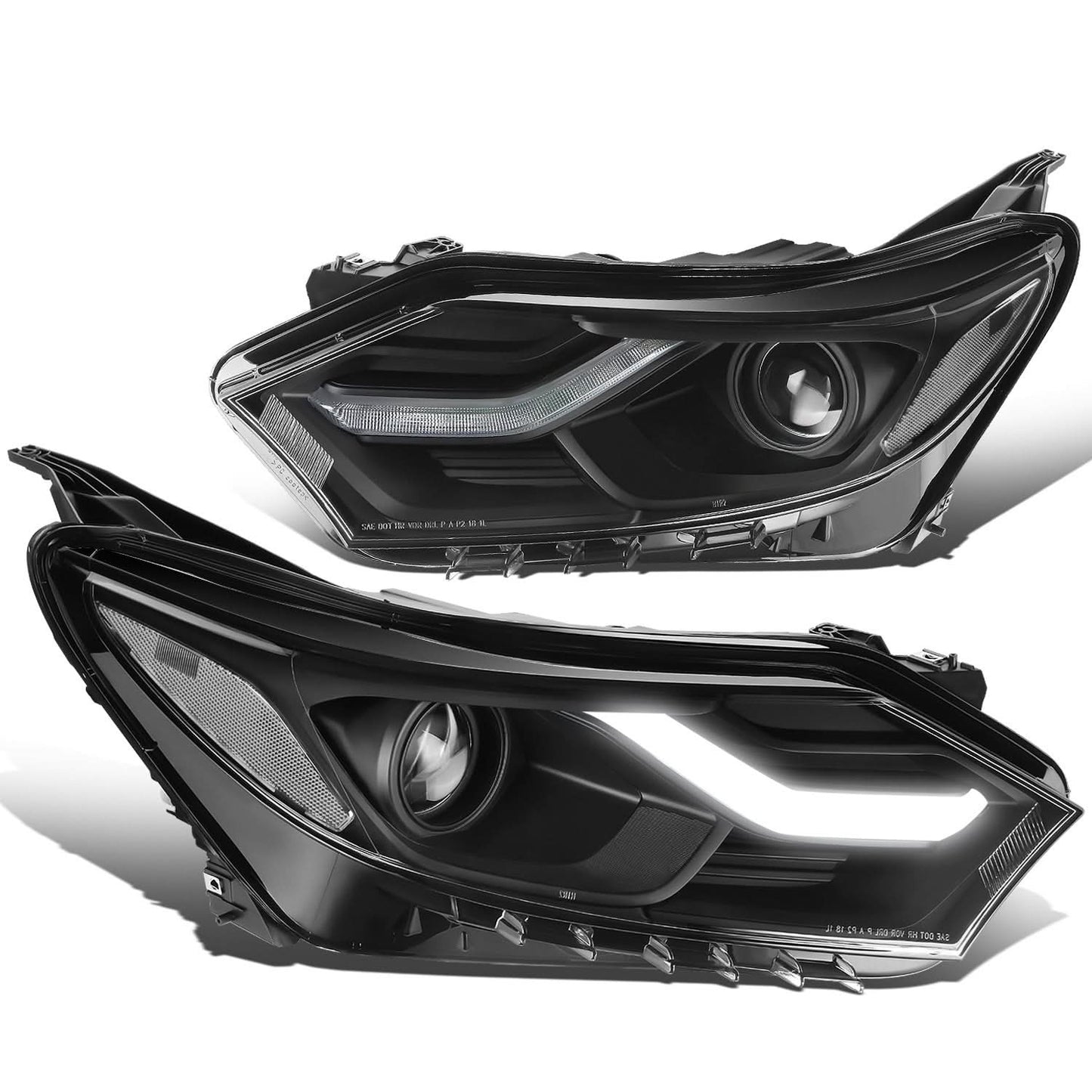 2018-2021 Chevrolet Equinox Projector LED DRL Headlights Black Housing