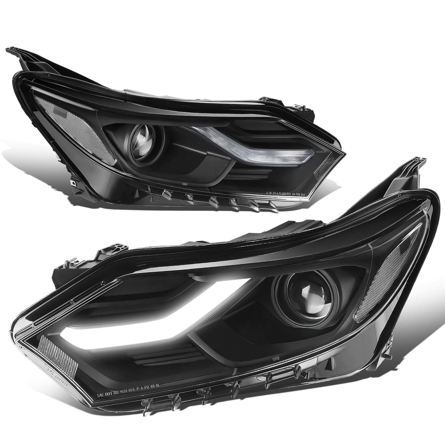 2018-2021 Chevrolet Equinox Projector LED DRL Headlights Black Housing