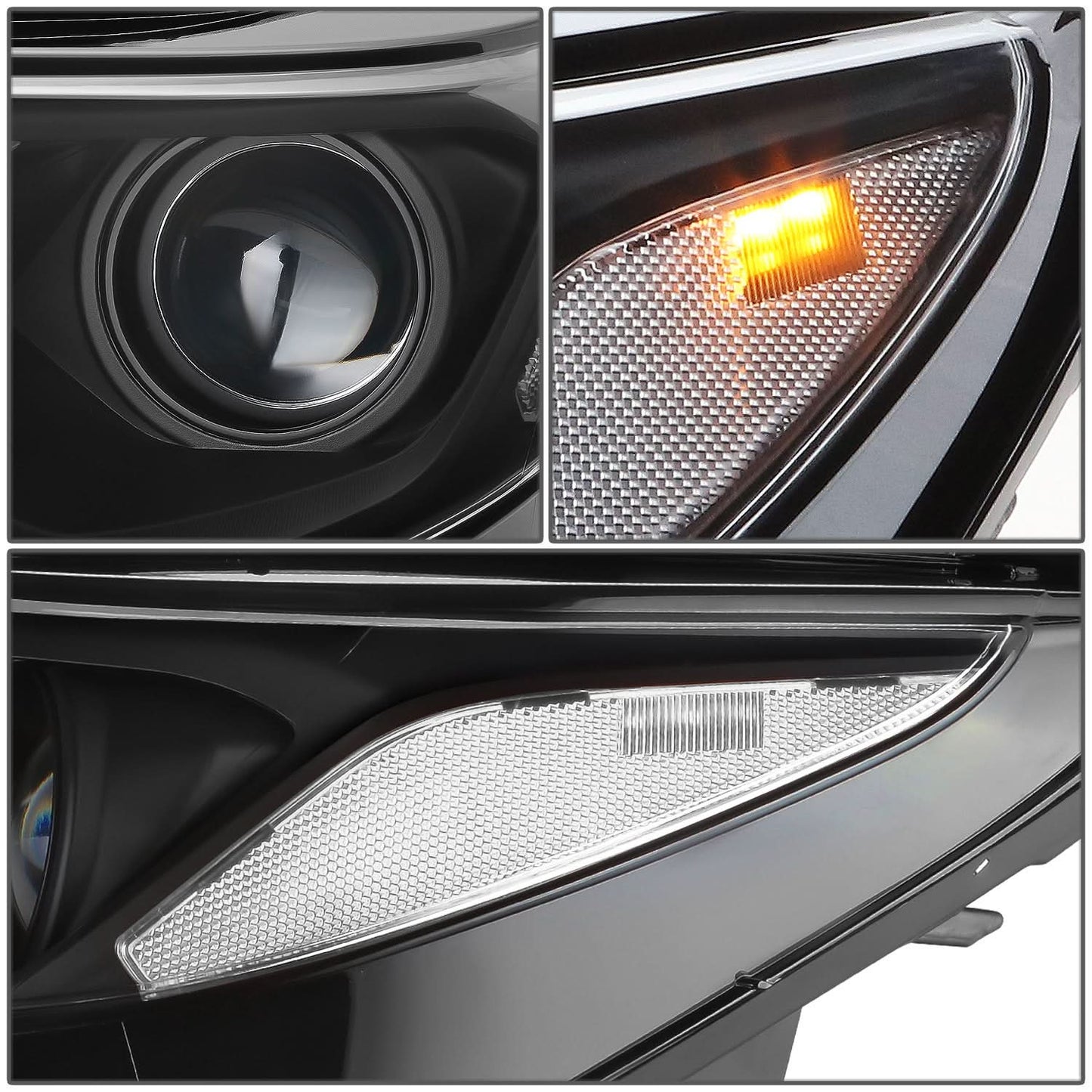 2018-2021 Chevrolet Equinox Projector LED DRL Headlights Black Housing