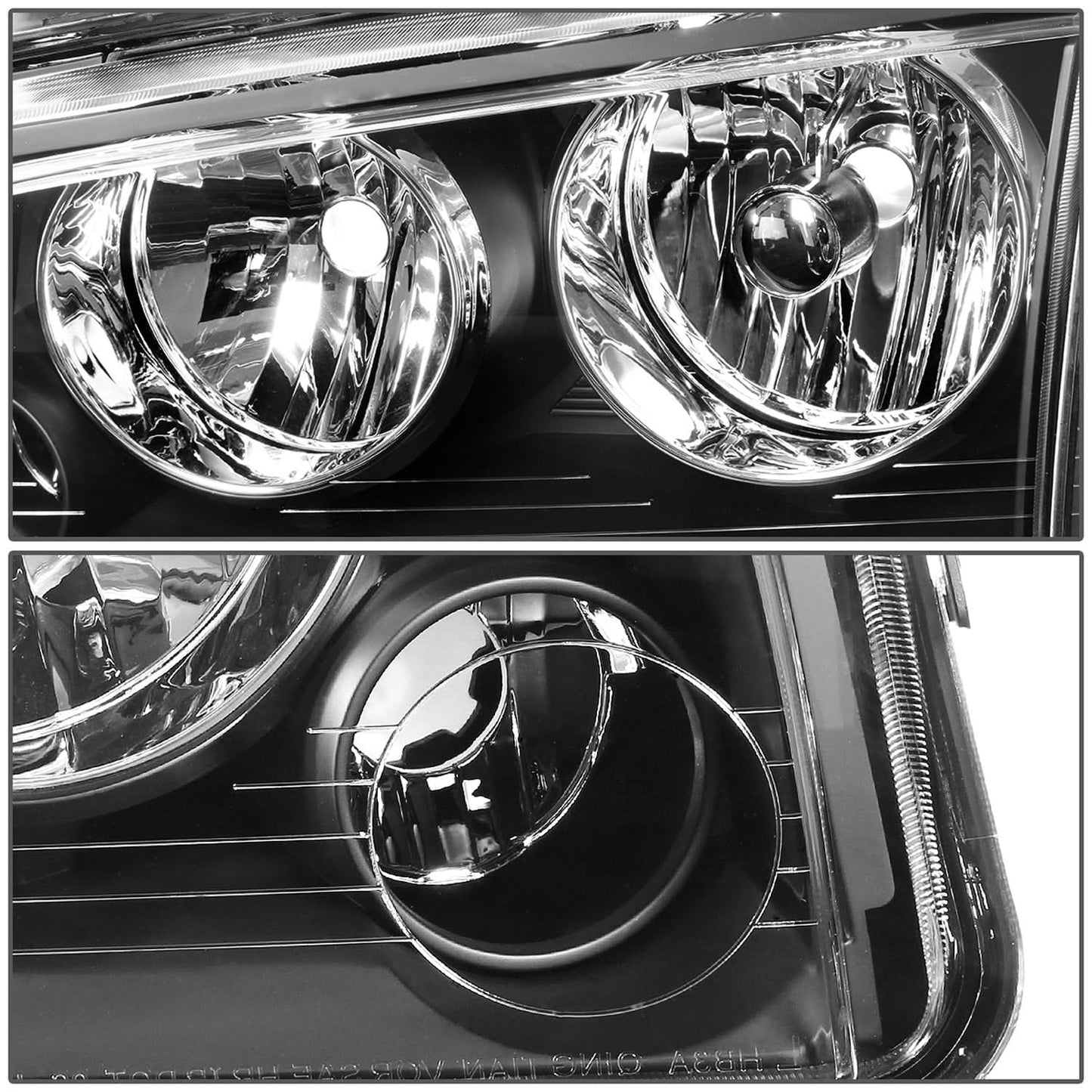 06-10 Dodge Charger Black Housing Clear Corner Headlights 4PC