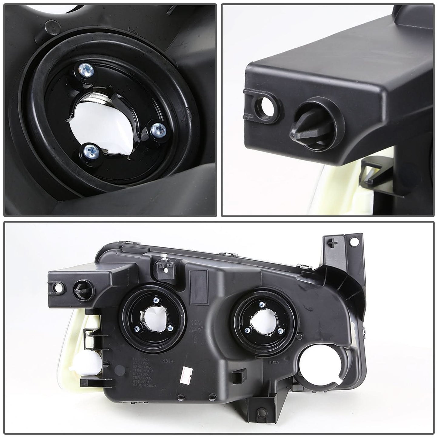 06-10 Dodge Charger Black Housing Clear Corner Headlights 4PC
