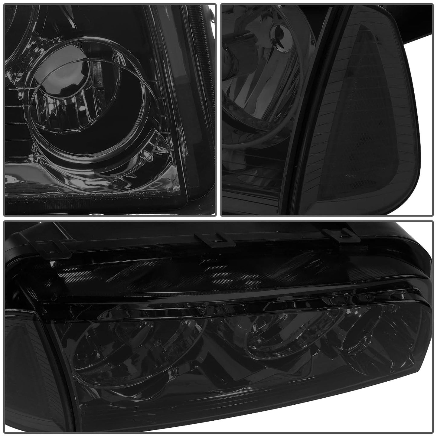 2006-2010 Dodge Charger Smoke Housing Headlights with Clear Corner