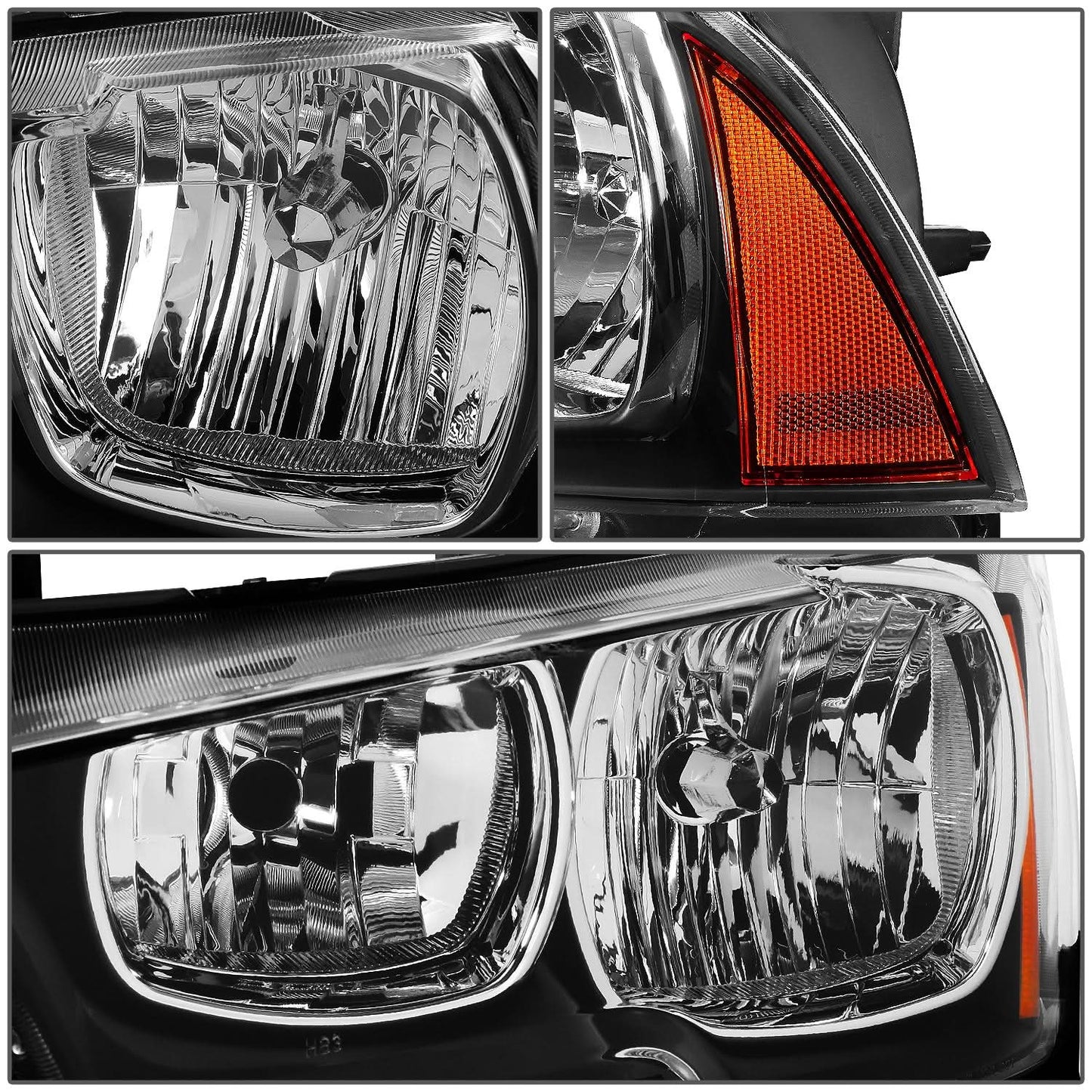 2011-2014 Dodge Charger Black Housing Headlights with Amber Corner