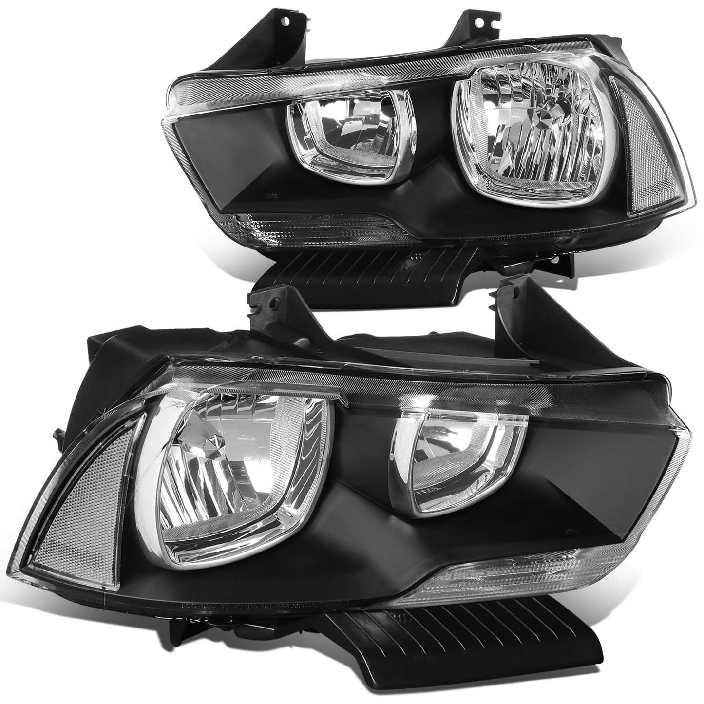 2011-2014 Dodge Charger Black Housing Headlights w/ Clear Corners