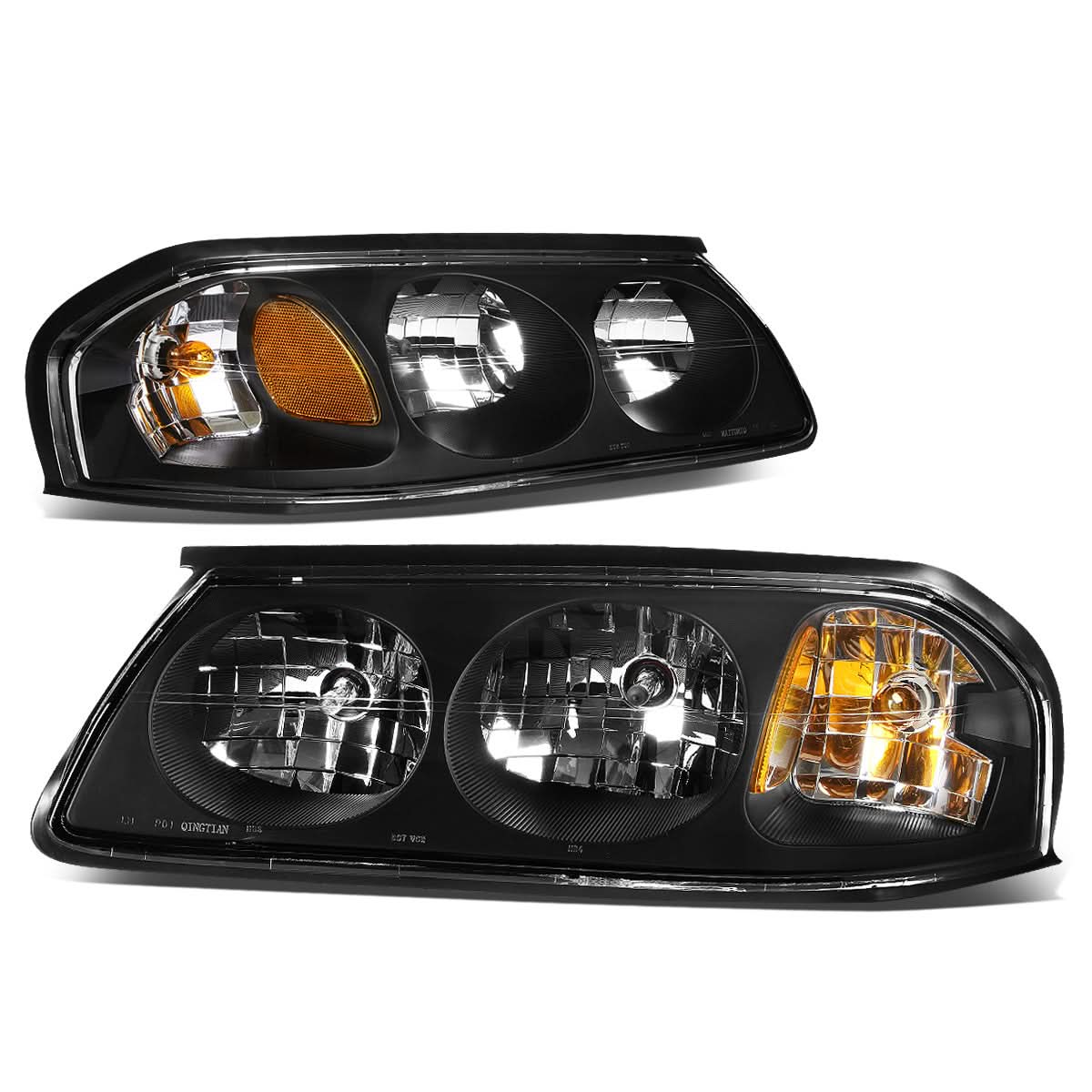 2000-2005 Chevrolet Impala Black Housing Headlights w/ Amber Corner
