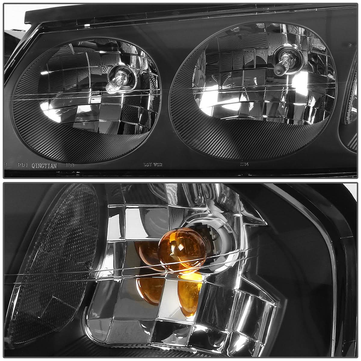 00-05 Chevrolet Impala Black Housing Clear Corner Headlights