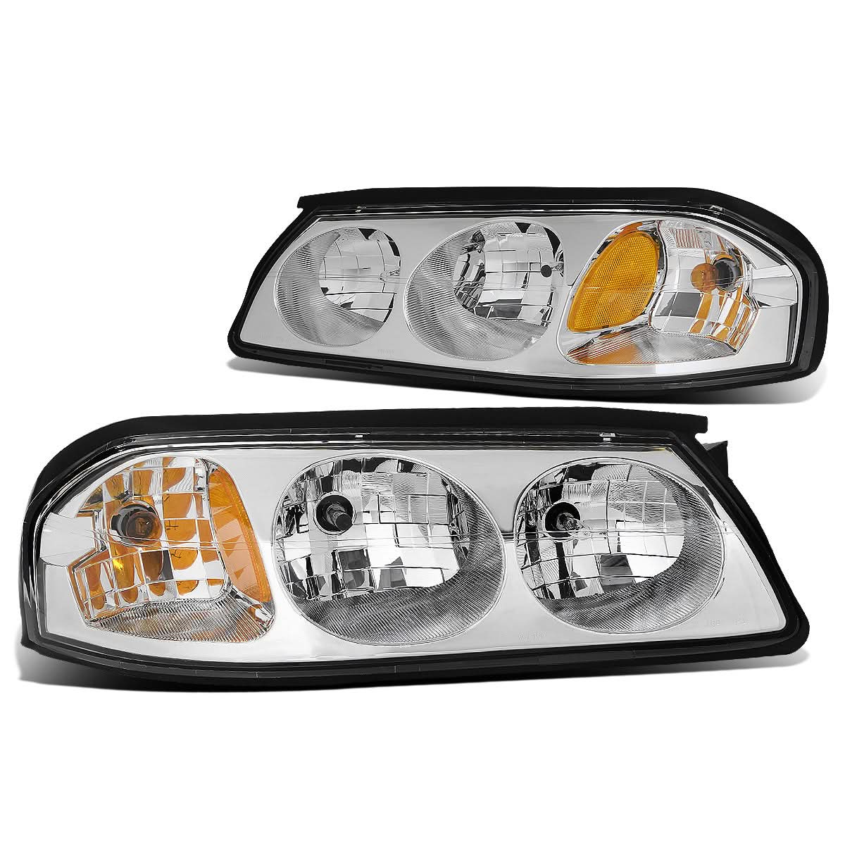 2000-2005 Chevrolet Impala Chrome Housing Headlights w/ Amber Corner
