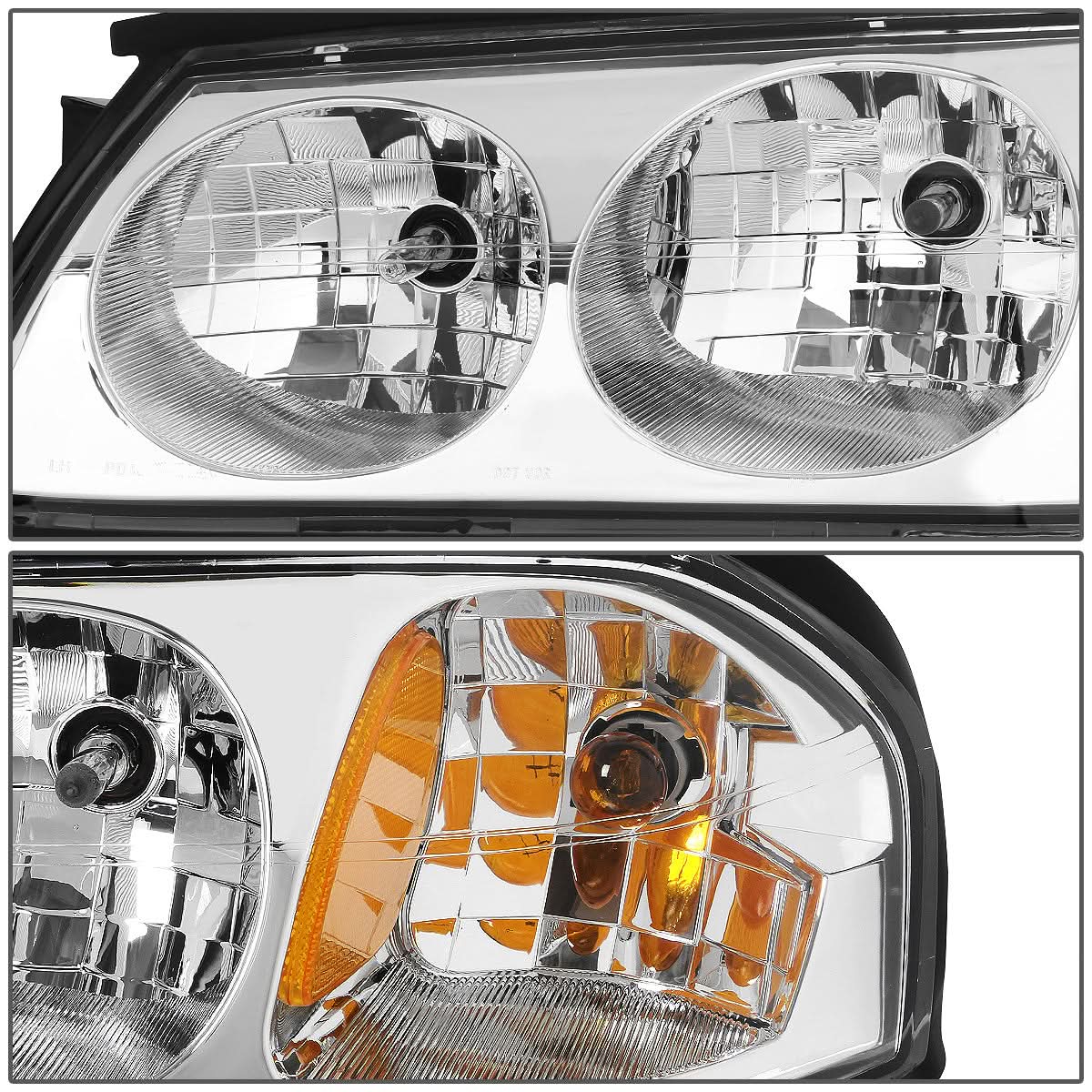 2000-2005 Chevrolet Impala Chrome Housing Headlights w/ Amber Corner
